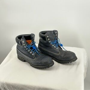 Timberland Blue Leather Boots with Blue Laces Men’s 9.5